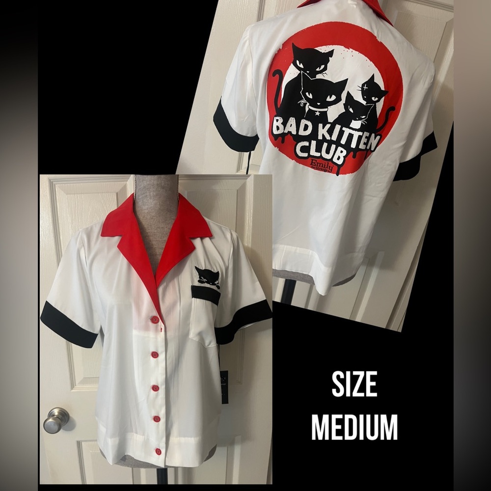 Emily the stranger ~unique vintage Diner shirt  Bad kitten 🐈‍⬛ club